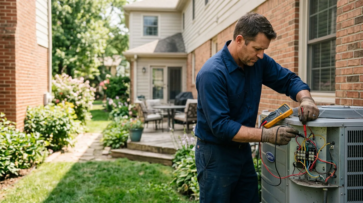 HVAC technician working near Calera, OK